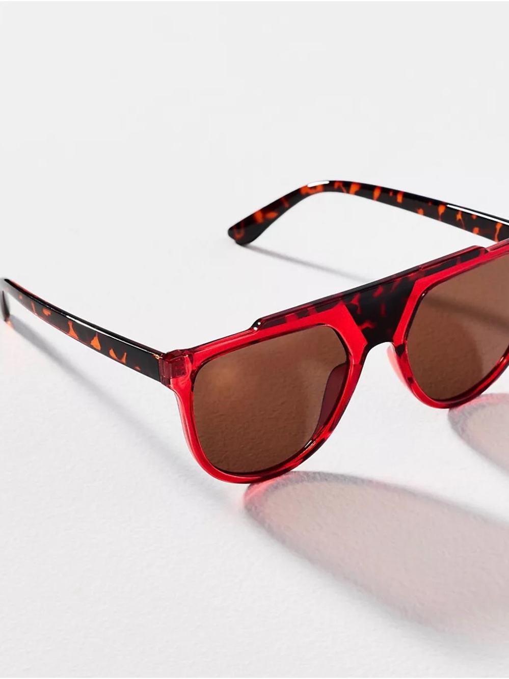 Anthropologie Red Tortoiseshell Frame Sunglasses